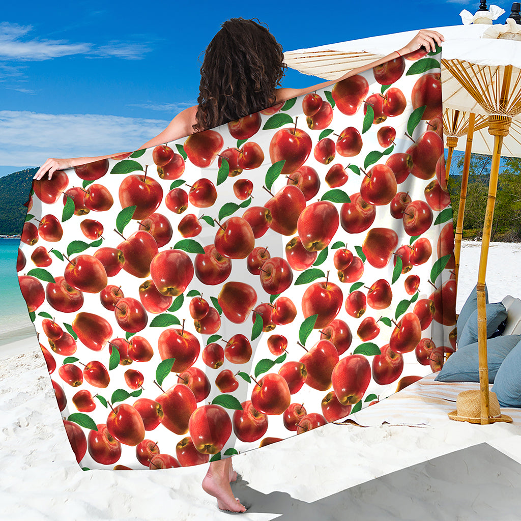 Red Apple Pattern Print Beach Sarong Wrap