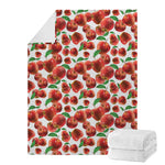 Red Apple Pattern Print Blanket