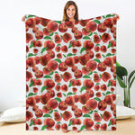 Red Apple Pattern Print Blanket