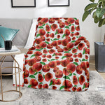 Red Apple Pattern Print Blanket