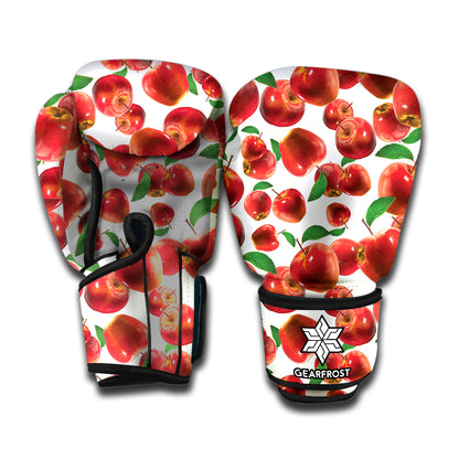 Red Apple Pattern Print Boxing Gloves