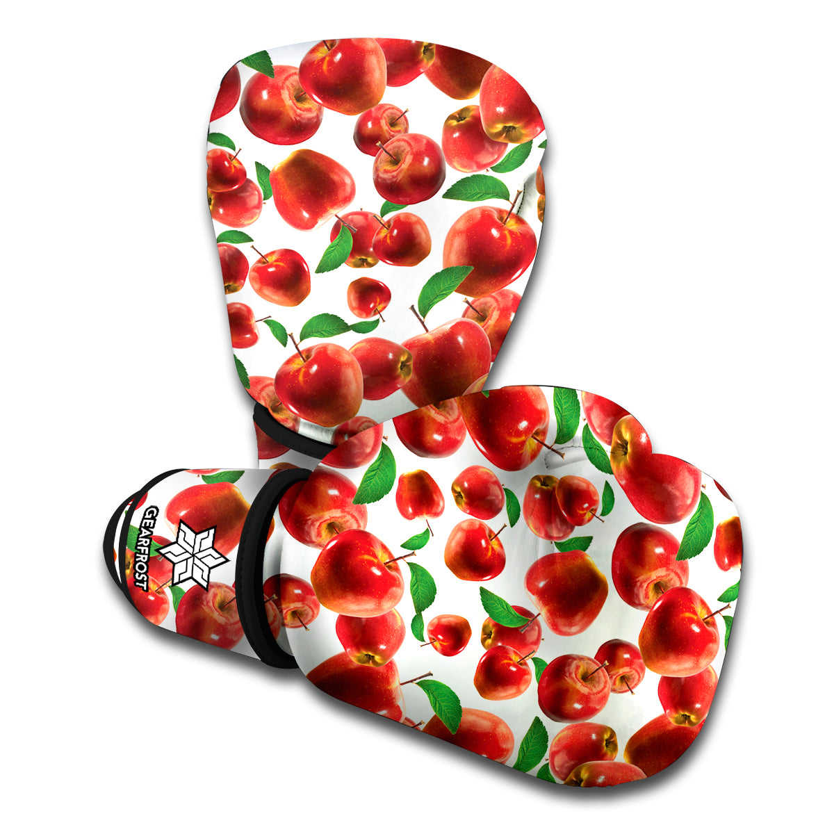 Red Apple Pattern Print Boxing Gloves