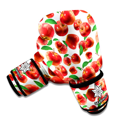 Red Apple Pattern Print Boxing Gloves