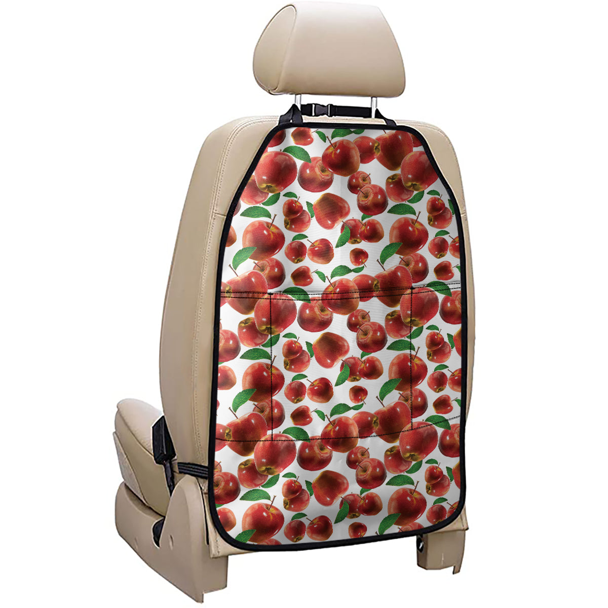 Red Apple Pattern Print Car Seat Organizers