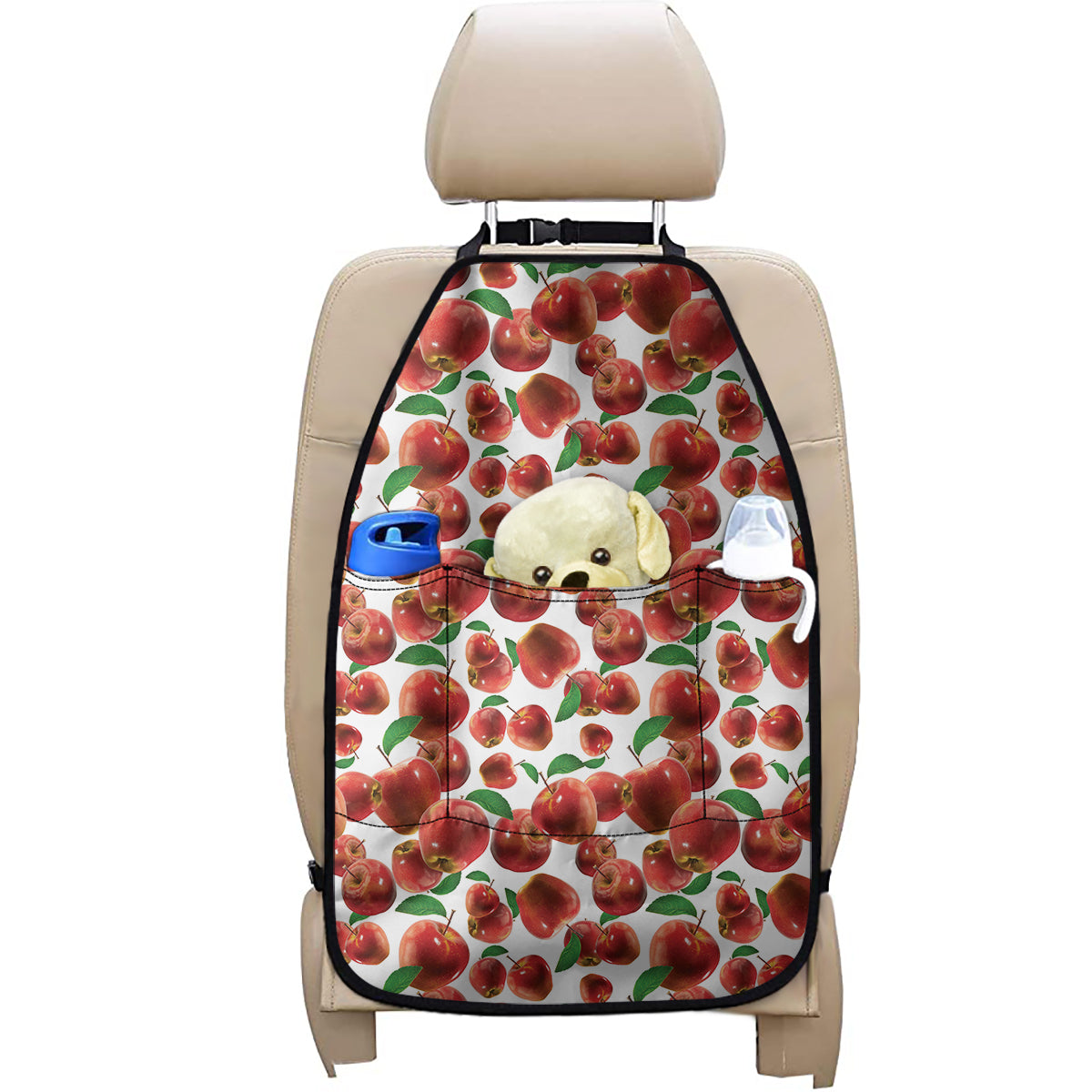 Red Apple Pattern Print Car Seat Organizers