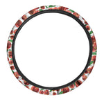 Red Apple Pattern Print Car Steering Wheel Cover
