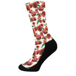 Red Apple Pattern Print Crew Socks