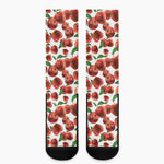 Red Apple Pattern Print Crew Socks