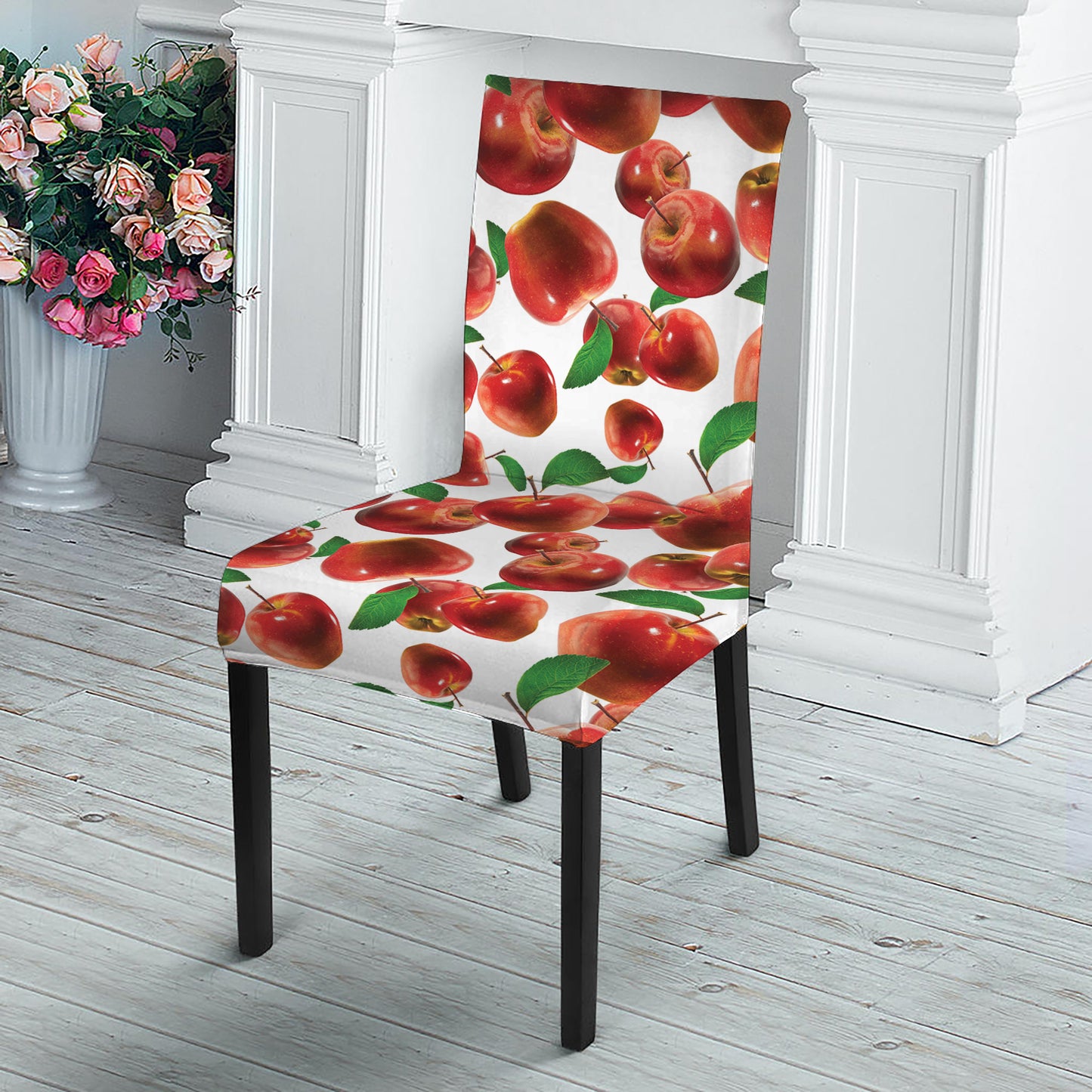 Red Apple Pattern Print Dining Chair Slipcover