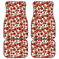 Red Apple Pattern Print Front and Back Car Floor Mats