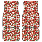 Red Apple Pattern Print Front and Back Car Floor Mats