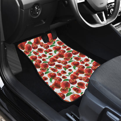 Red Apple Pattern Print Front and Back Car Floor Mats