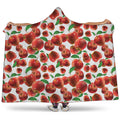 Red Apple Pattern Print Hooded Blanket
