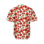 Red Apple Pattern Print Men's Baseball Jersey
