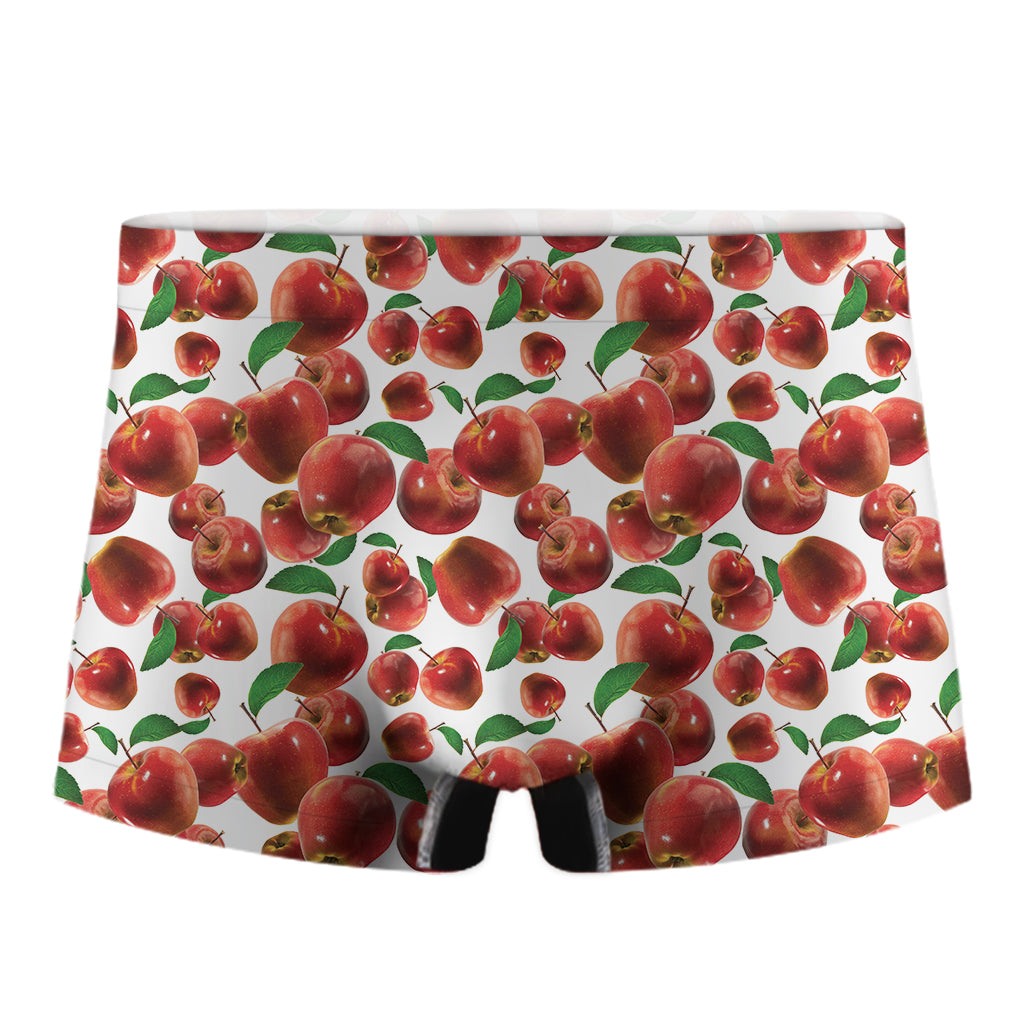Red Apple Pattern Print Men's Boxer Briefs