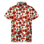 Red Apple Pattern Print Men's Short Sleeve Shirt
