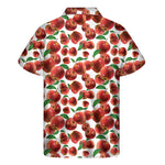 Red Apple Pattern Print Men's Short Sleeve Shirt