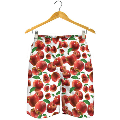 Red Apple Pattern Print Men's Shorts