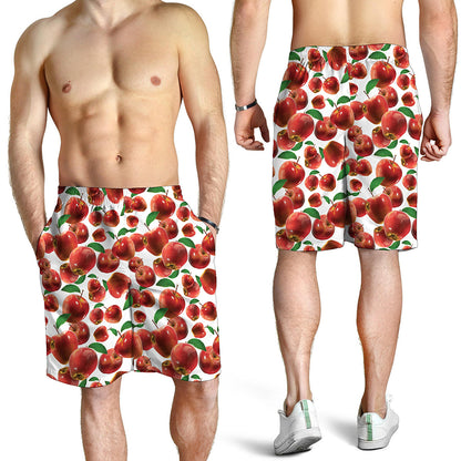 Red Apple Pattern Print Men's Shorts