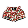 Red Apple Pattern Print Muay Thai Boxing Shorts
