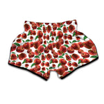 Red Apple Pattern Print Muay Thai Boxing Shorts