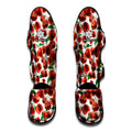 Red Apple Pattern Print Muay Thai Shin Guards