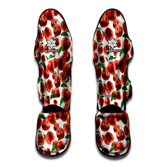 Red Apple Pattern Print Muay Thai Shin Guard