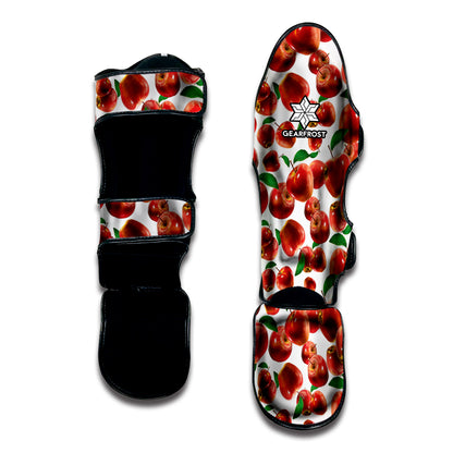 Red Apple Pattern Print Muay Thai Shin Guard