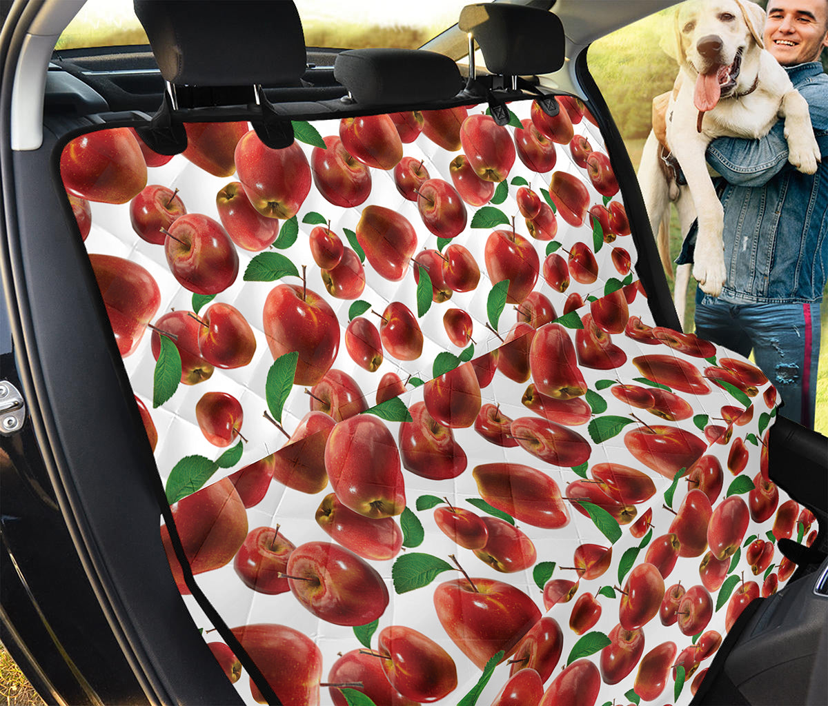 Red Apple Pattern Print Pet Car Back Seat Cover
