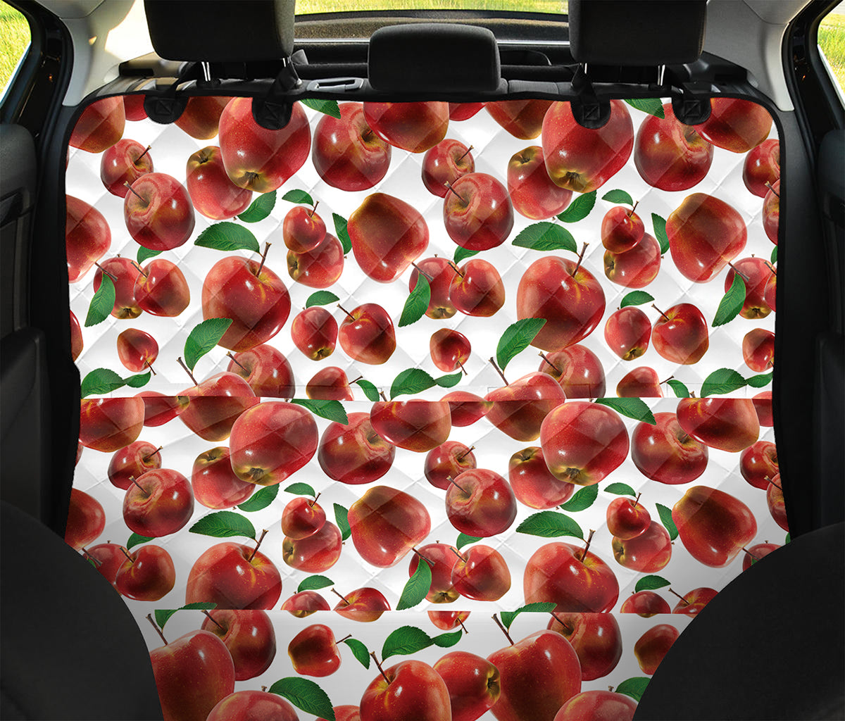 Red Apple Pattern Print Pet Car Back Seat Cover