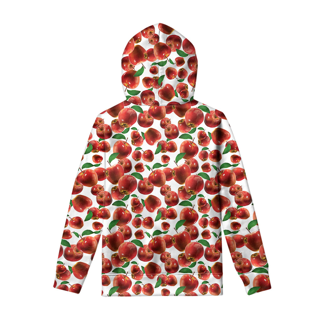 Red Apple Pattern Print Pullover Hoodie