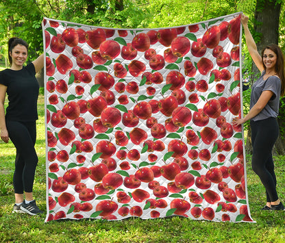 Red Apple Pattern Print Quilt