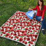 Red Apple Pattern Print Quilt