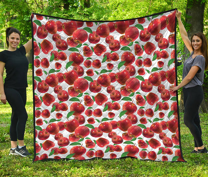 Red Apple Pattern Print Quilt