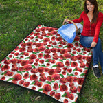 Red Apple Pattern Print Quilt