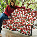 Red Apple Pattern Print Quilt