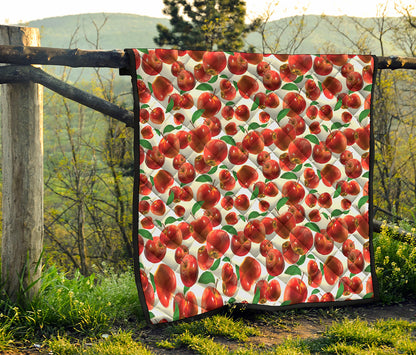 Red Apple Pattern Print Quilt