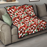 Red Apple Pattern Print Quilt