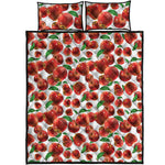 Red Apple Pattern Print Quilt Bed Set
