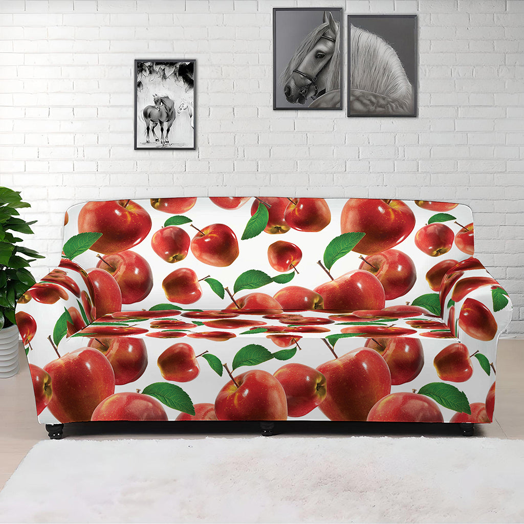 Red Apple Pattern Print Sofa Cover