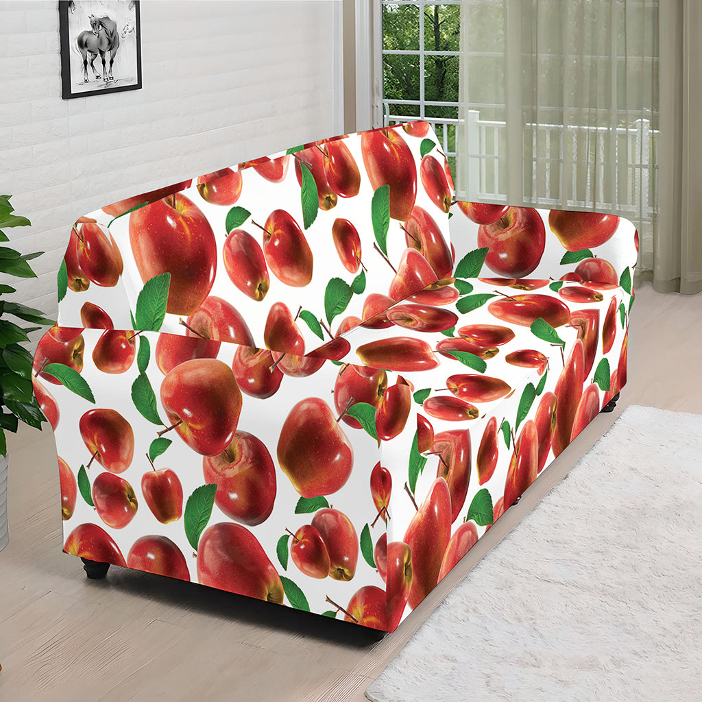 Red Apple Pattern Print Sofa Cover