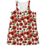 Red Apple Pattern Print Women's Racerback Tank Top