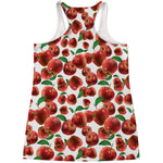 Red Apple Pattern Print Women's Racerback Tank Top