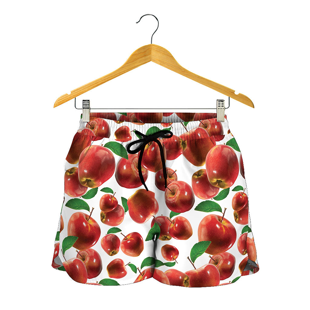 Red Apple Pattern Print Women's Shorts