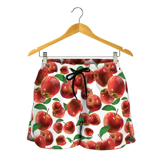 Red Apple Pattern Print Women's Shorts