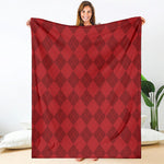 Red Argyle Pattern Print Blanket
