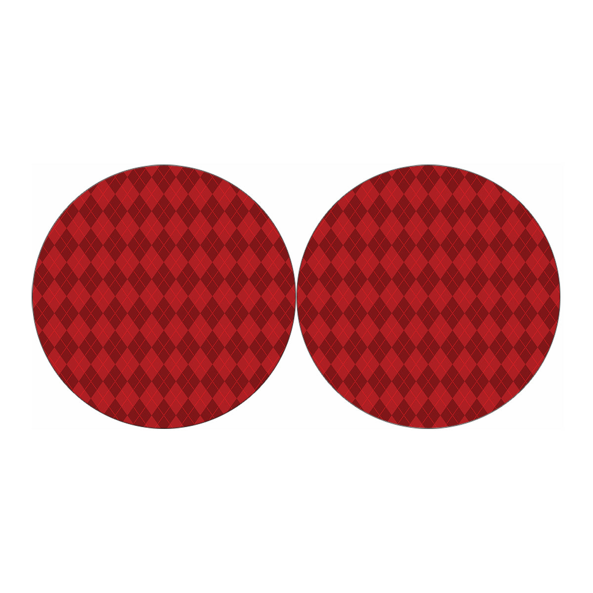 Red Argyle Pattern Print Car Coasters