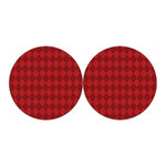Red Argyle Pattern Print Car Coasters