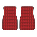 Red Argyle Pattern Print Front Car Floor Mats