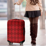 Red Argyle Pattern Print Luggage Cover
